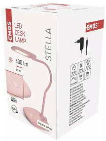 Világos rózsaszín LED szabályozható asztali lámpa (magasság 55 cm) Stella – EMOS