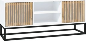 vidaXL fehér szerelt fa és vas TV-szekrény 105x30x45 cm