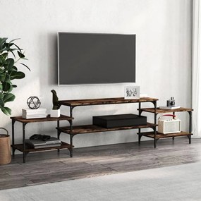 Füstös tölgyszínű szerelt fa TV-szekrény 197x35x52 cm