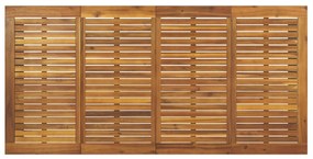 7 darabos Kerti étkező szett Szürke Poli Rattan Akácia, Egymásra rakható kerti székek párnákkal 2 db Szürke Poli Rattan