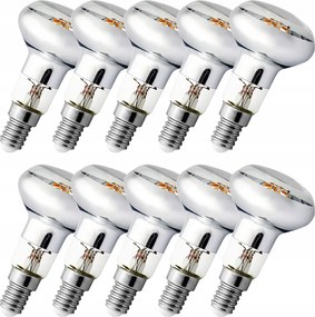 Készlet 10 x Led izzó Filament E14 4W R50 Fényszóró Gomba 3000K
