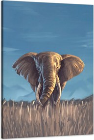 Olajfestmény Stílus Szürke Nagy Elefánt 60x90 cm Ideális ajándék