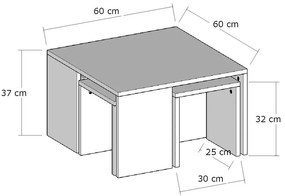 Ortanca Sapphire Oak dohányzóasztal