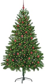 Karácsonyfa 300 LED-del állvánnyal Zöld 210 cm PE