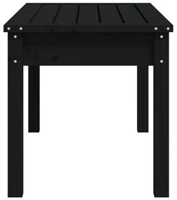 fekete tömör fenyőfa kerti pad 80x44x45 cm