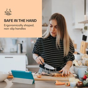 Klarstein Kitano, késkészlet tömbbel, 8 darabos, 7 kés, acél, luxus fa blokk