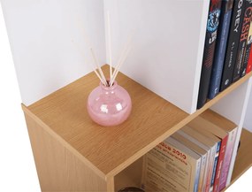 Könyvespolc, tűnyalábos fenyő/fehér, ERDEM NEW TYP 3