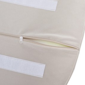 Design fotel, bézses szürke Velvet szövet, AURIL