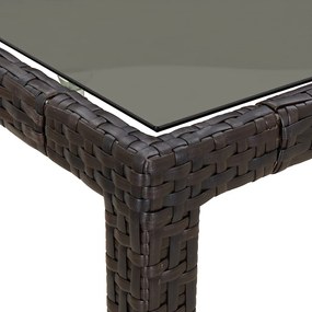 Kerti Étkezőasztal Barna 250x100x75 cm Polirattan