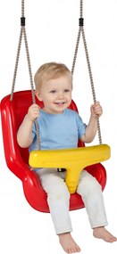 AIYAPLAY kisgyermek hinta magas háttámlával és T-biztonsági rúddal, állítható kötél — beltéri/kültéri, piros | Aosom