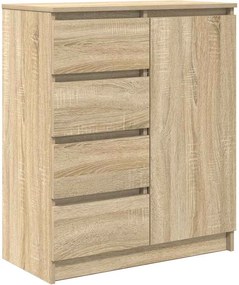 vidaXL sonoma tölgy szerelt fa tálalószekrény fiókos 71x35x84 cm