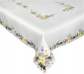 Abrosz Asztalra 130x180 Fehér Dekoratív Virágok