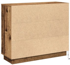 LED-es oldalszekrény Régi fa 90x32x75 cm Mérnök fa