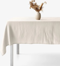 Goldea lenvászon keveréket tartalmazó szögletes terítő - elefántcsont 100 x 100 cm