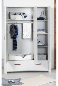 Világosszürke gyerek ruhásszekrény 136x190 cm Mila – Roba