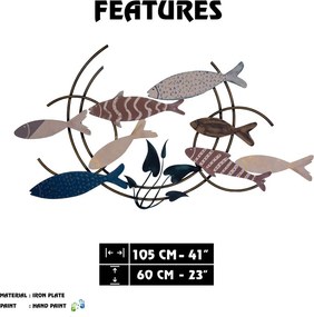 Oceano fém fali dekoráció, 105×4 cm
