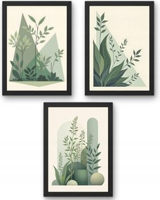 Három darabos poszter szett természet boho növények