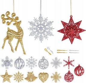 Karácsonyfadísz fa medálok karácsonyra 3 szín 20db