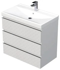 Fürdőszobaszekrény mosdóval SAT Cube Way 80x71x46 cm fehér matt CUBE3D46803ZBVER
