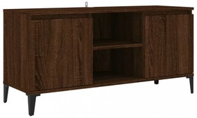 barna tölgyszínű TV-szekrény fémlábakkal 103,5 x 35 x 50 cm