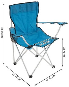 DIVERO Kempingszék összecsukható 2db kék