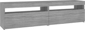 vidaXL 2 db füstös tölgy színű TV-szekrény LED-ekkel 75 x 35 x 40 cm