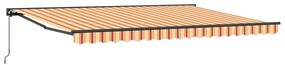 Behúzható napellenző Sárga és narancs 450x300 cm szövet