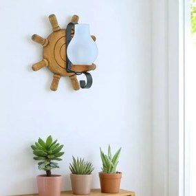 Fali lámpa TIMONA 1xE14/40W/230V bükkfa