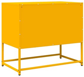 mustársárga hidegen hengerelt acél TV-szekrény 68x39x60,5 cm