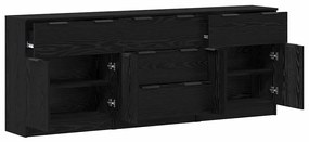 Széf fiókkal 3 pcs Musta tammi 60 x 30 x 70 cm Faanyag