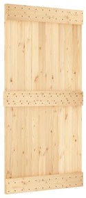 tömör fenyőfa tolóajtó fémszerelékszettel 100 x 210 cm