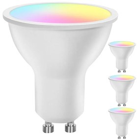 Aigostar B.V. 4 darabos szett: LED RGBW dimmelhető okos GU10 izzók, 4,9W/230V, 2700–6500K - Aigostar AI2057