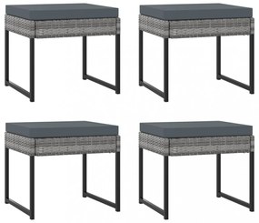 11 részes szürke polyrattan kerti étkezőszett párnákkal