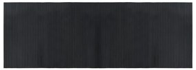 négyszögletű fekete bambusz szőnyeg 70 x 200 cm