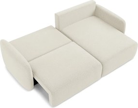 Krémszínű kinyitható-tárolóhelyes sarokkanapé (jobb oldali) Kalena – Makamii