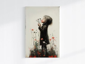 Canvas Vászonkép Gyerek Lány Portré Rét Pipacs Virágok 40x60