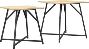vidaXL Kisasztal készlet 2 pcs Sonoma Tölgy és Fekete
