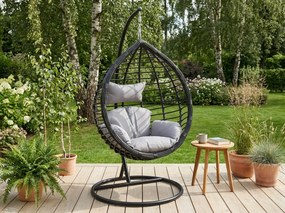 Függőszék TARINO állvánnyal, fekete/szürke párna