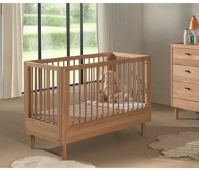 Natúr színű tölgyfa babaágy állítható magassággal 60x120 cm Forrest – Vipack