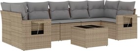 vidaXL 8 részes bézs polyrattan kerti ülőgarnitúra párnával