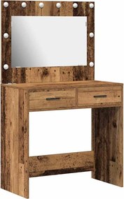 vidaXL Öltözködőasztal fiókkal Öreg fa 78,5 x 41 x 135 cm Faanyag