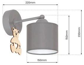 Gyerek fali lámpa  BEAR 1xE27/60W/230V