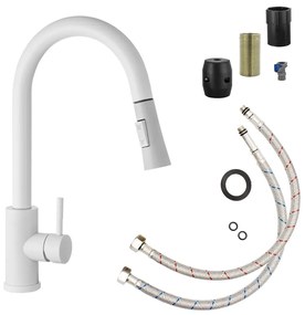 Gamma Taru Slim, magas mosogató csaptelep h-400, fehér, GMA-BTS-WH