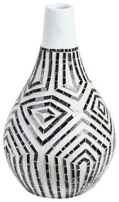 Terrakotta Dekor váza 50 Fehér Fekete OMBILIN Beliani