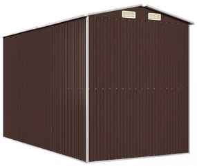 sötétbarna horganyzott acél kerti fészer 192 x 357 x 223 cm