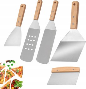 Grill Kiegészítők Rozsdamentes Acél Szett 5IN1 Eszközök Tok