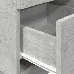 2 db betonszürke éjjeliszekrény 2 fiókkal 36x36x68 cm