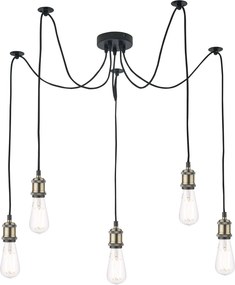 Dar lighting vintage függeszték waco antik sárgaréz fekete darwac0575