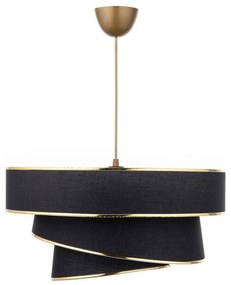 Fekete-aranyszínű függőlámpa textil búrával ø 40 cm Couper – Opviq lights