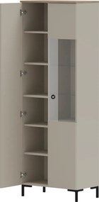 Vitrin, szürkésbarna Taupe/silverjack tölgy, DOMCA 1D1W